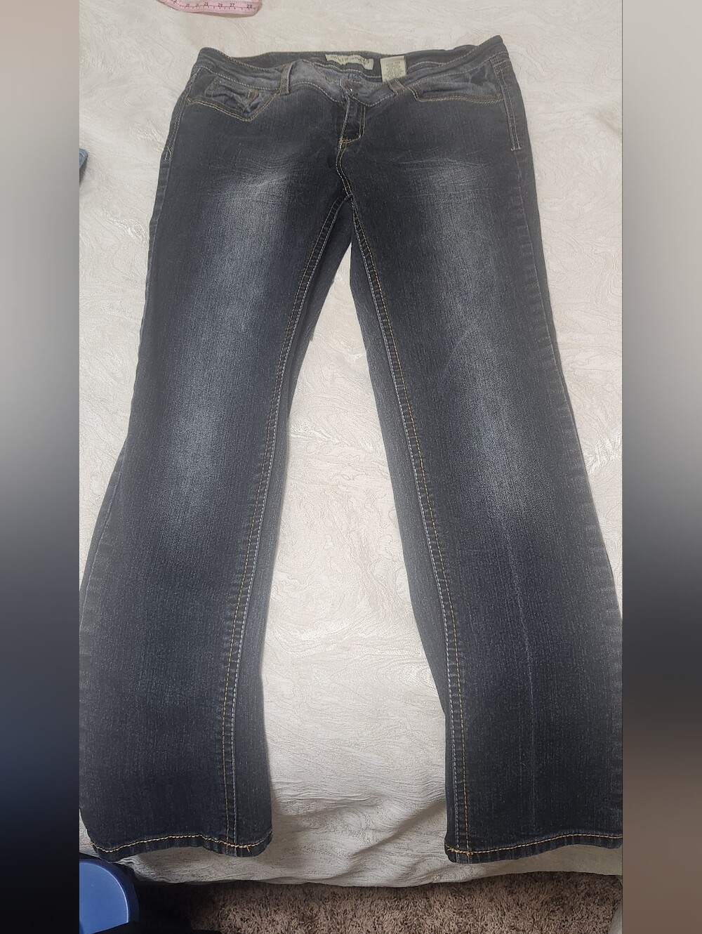 VINTAGE PARIS BLUES STRAIGHT LEG JEANS DARK WASH SIZE 15 (juniors)